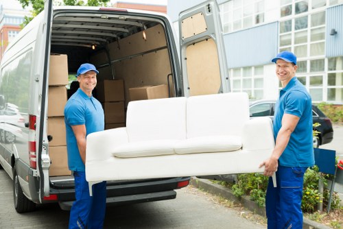 Moving truck positioned for a residential move in Richmond Upon Thames