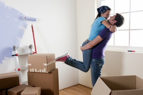 Packing and preparation for moving day with a removal van