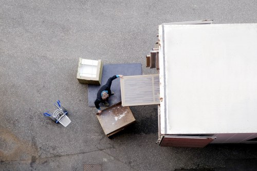 Moving crew handling access challenges on a Richmond street