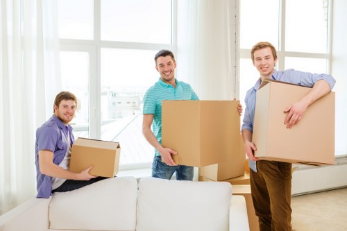 Moving team handling student belongings in a local Richmond property